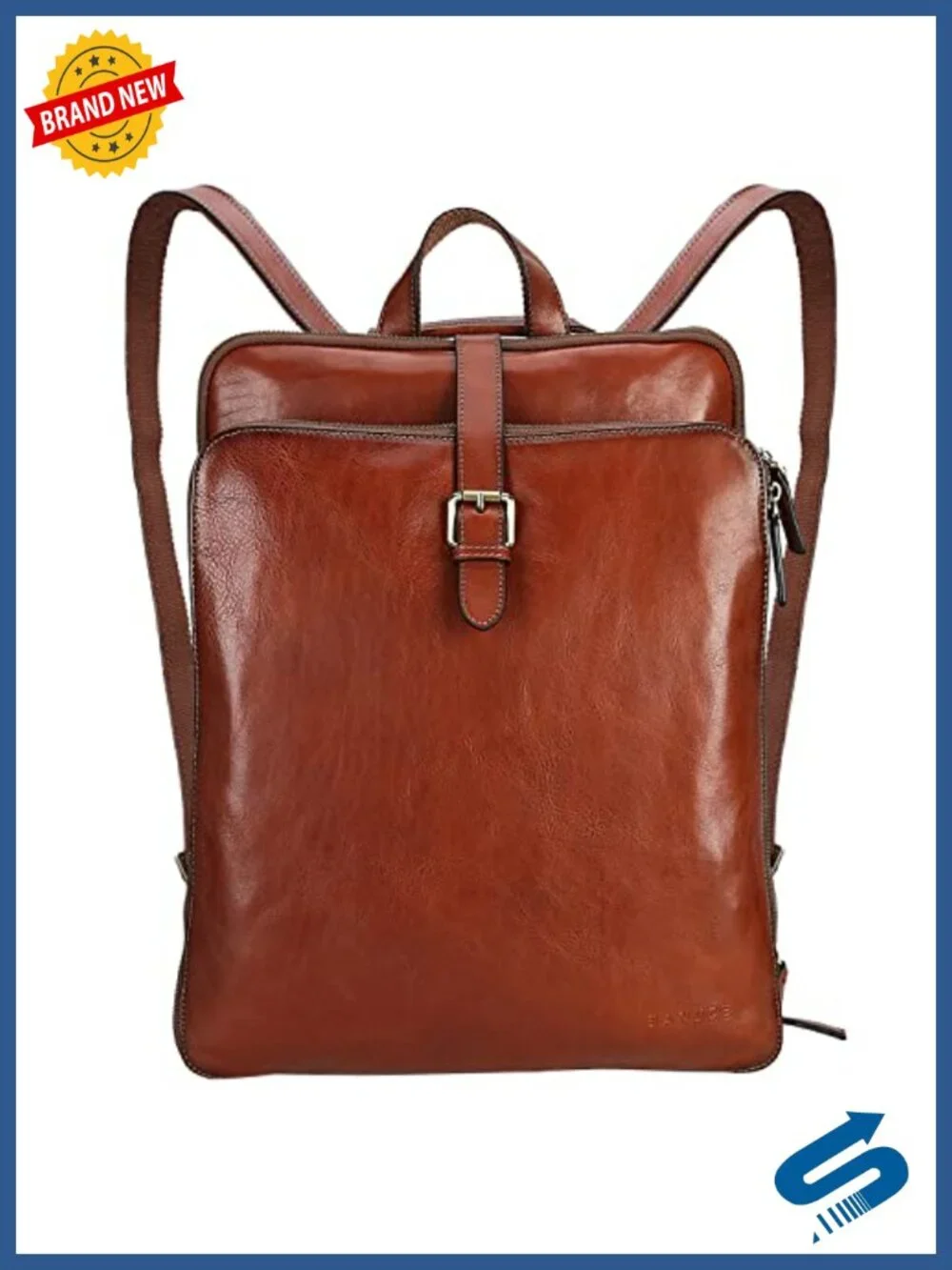 Women's Italian Full Grain Leather Convertible Backpack Purse Laptop Travel